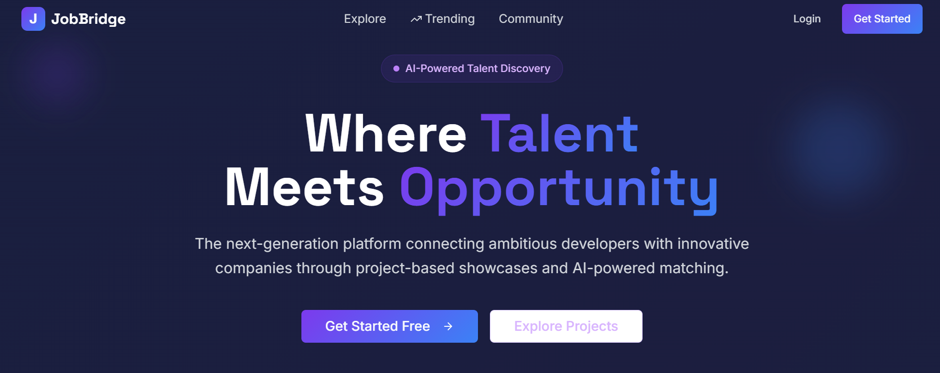 Job Bridge – Career & Portfolio Platform (Ongoing)